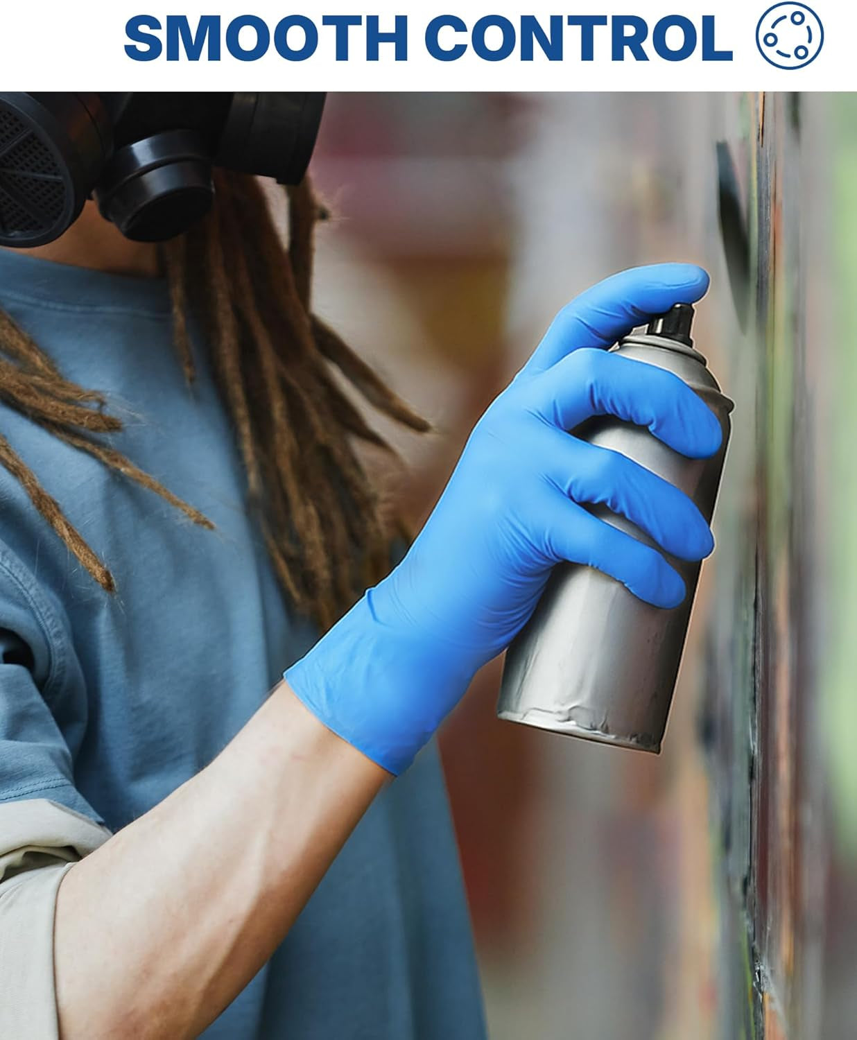 Blue Vinyl Synthetic Exam Gloves, Medium, Box of 100, 4-Mil, Powder-Free, Latex-Free, Non-Sterile, Disposable Gloves